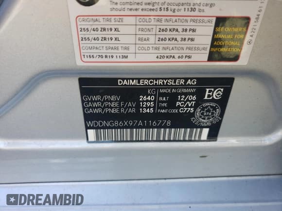 ✅ 2007 Mercedes-Benz S 550 • VIN: WDDNG86X97A116778 • Lot: 81459055. Wystawiony na Copart z przebiegiem 214 172 mil. Bezpłatny archiwum sprzedaży aukcyjnych z USA i szczegółowy raport historii pojazdu na DreamBid. Zdjęcie 13.