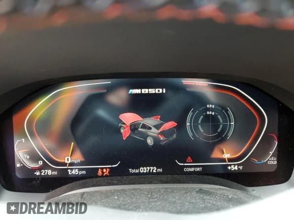 ✅ 2024 BMW 8 Series M850i • VIN: WBAGV8C07RCR46776 • Lot: 80021814. Listed on Copart with 3,772 mi. Free auction sales archive from the USA and detailed vehicle history report at DreamBid. Image 9.