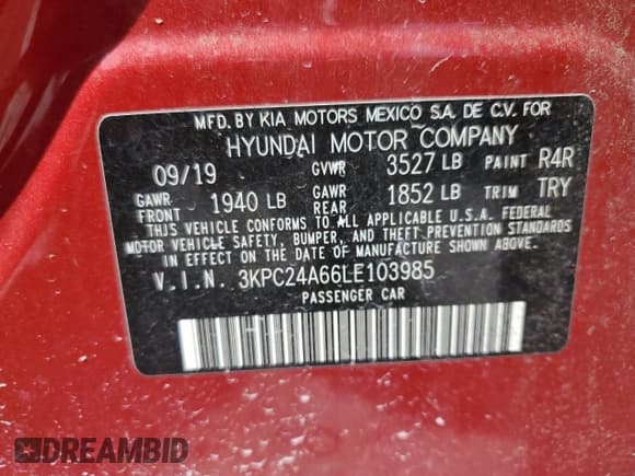 ✅ 2020 Hyundai Accent SE • VIN: 3KPC24A66LE103985 • Лот: 70323184. Опубликован ранее на Copart с пробегом 82 009 миль. Бесплатный доступ к архиву аукционных продаж из США и подробный отчёт об истории автомобиля на DreamBid. Изображение 12.