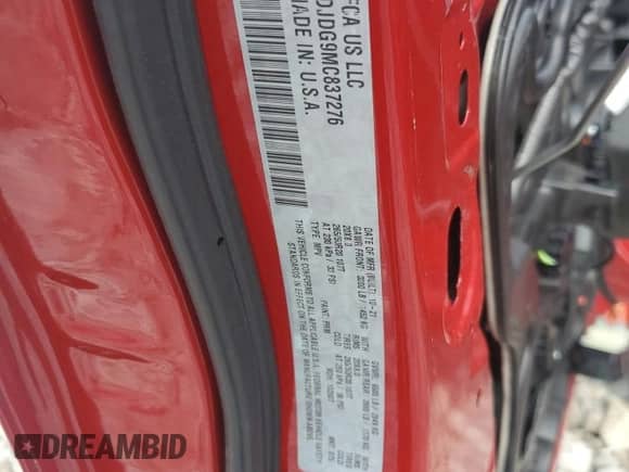 2021 Dodge Durango GT Plus with VIN 1C4RDJDG9MC837276, listed as a Copart auction lot 81625465 with 61,601 mi miles and Salvage title. Bid and sale history available at DreamBid. Image 14.