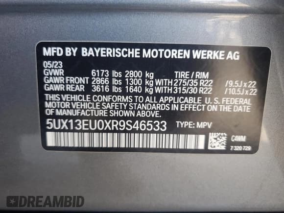 ✅ 2024 BMW X5 sDrive40i • VIN: 5UX13EU0XR9S46533 • Lot: 62930815. Wystawiony na Copart z przebiegiem 29 132 mil. Bezpłatny archiwum sprzedaży aukcyjnych z USA i szczegółowy raport historii pojazdu na DreamBid. Zdjęcie 13.