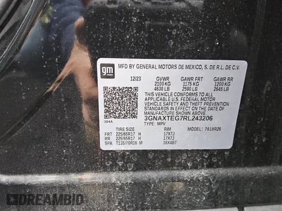 2024 Chevrolet Equinox LT z VIN 3GNAXTEG7RL243206, wystawiony jako Copart lot #47030265 z przebiegiem 19 847 mil mil oraz Czysty tytuł • Clean title. Historia ofert i sprzedaży dostępna na DreamBid. Obrazek 13.