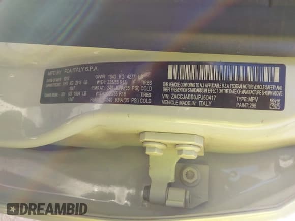 ✅ 2018 Jeep Renegade Latitude • VIN: ZACCJABB3JPJ50417 • Lot: 43589868. Wystawiony na IAAI z przebiegiem 74 833 mil. Bezpłatny archiwum sprzedaży aukcyjnych z USA i szczegółowy raport historii pojazdu na DreamBid. Zdjęcie 9.