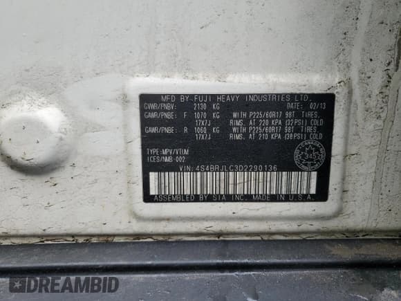 ✅ 2013 Subaru Outback • VIN: 4S4BRJLC3D2290136 • Lot: 48114685. Wystawiony na Copart z przebiegiem 234 115 mil. Bezpłatny archiwum sprzedaży aukcyjnych z USA i szczegółowy raport historii pojazdu na DreamBid. Zdjęcie 14.