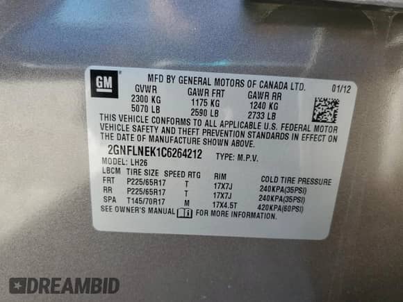 2012 Chevrolet Equinox 2LT с VIN 2GNFLNEK1C6264212, выставлен на аукционе Copart как лот 87193605 с пробегом 135 891 миль миль и Списание • Salvage title. История ставок и продаж доступна на DreamBid. Изображение 13.