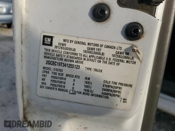 ✅ 2004 Chevrolet Silverado 1500 LS • VIN: 2GCEC19T341255123 • Lot: 93505815. Listed on Copart with Not provided. Free auction sales archive from the USA and detailed vehicle history report at DreamBid. Image 12.