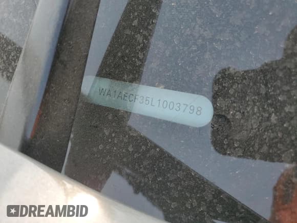 ✅ 2020 Audi Q3 Premium • VIN: WA1AECF35L1003798 • Lot: 59208075. Listed on Copart with Not provided. Free auction sales archive from the USA and detailed vehicle history report at DreamBid. Image 12.