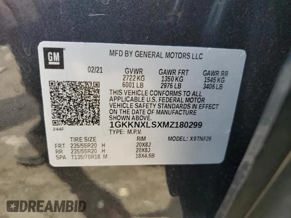 ✅ 2021 GMC Acadia Denali • VIN: 1GKKNXLSXMZ180299 • Лот: 59973765. Опубликован ранее на Copart с пробегом 60 759 миль. Бесплатный доступ к архиву аукционных продаж из США и подробный отчёт об истории автомобиля на DreamBid. Изображение 13.