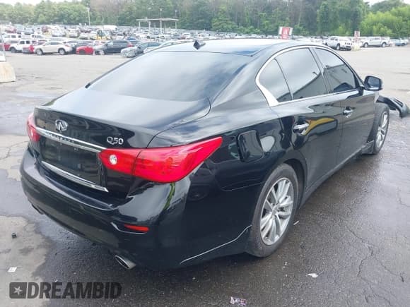 ✅ 2014 Infiniti Q50 • VIN: JN1BV7AP1EM677429 • Lot: 42656857. Listed on IAAI with 168,519 mi. Free auction sales archive from the USA and detailed vehicle history report at DreamBid. Image 4.