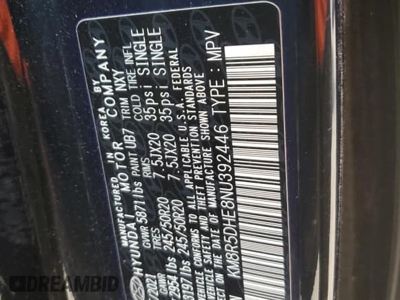 ✅ 2022 Hyundai Palisade Limited • VIN: KM8R5DHE8NU392446 • Лот: 78500534. Опубликован ранее на Copart с пробегом 48 030 миль. Бесплатный доступ к архиву аукционных продаж из США и подробный отчёт об истории автомобиля на DreamBid. Изображение 13.