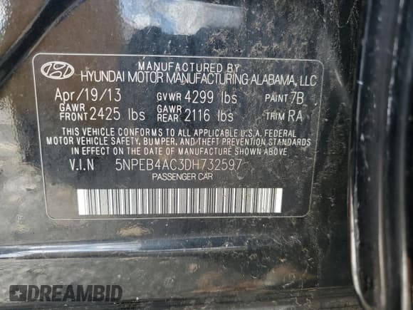 ✅ 2013 Hyundai Sonata GLS • VIN: 5NPEB4AC3DH732597 • Лот: 91009775. Опубликован ранее на Copart с пробегом 144 324 миль. Бесплатный доступ к архиву аукционных продаж из США и подробный отчёт об истории автомобиля на DreamBid. Изображение 12.