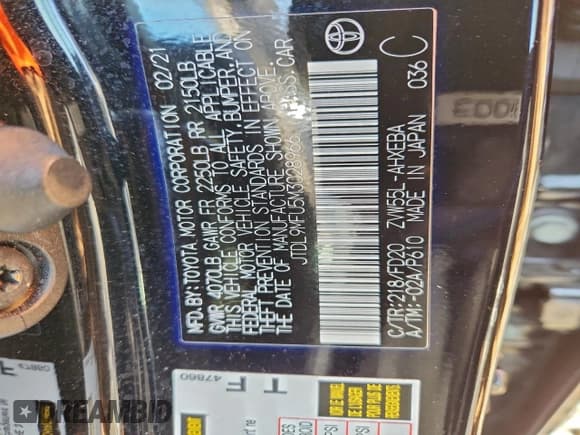 ✅ 2021 Toyota Prius LE • VIN: JTDL9MFU5M3028966 • Lot: 94581885. Wystawiony na Copart z przebiegiem 31 981 mil. Bezpłatny archiwum sprzedaży aukcyjnych z USA i szczegółowy raport historii pojazdu na DreamBid. Zdjęcie 12.