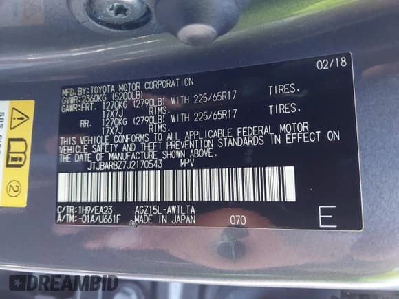 ✅ 2018 Lexus NX 300 • VIN: JTJBARBZ7J2170543 • Лот: 43007297. Опубликован ранее на IAAI с пробегом Не указан. Бесплатный доступ к архиву аукционных продаж из США и подробный отчёт об истории автомобиля на DreamBid. Изображение 9.