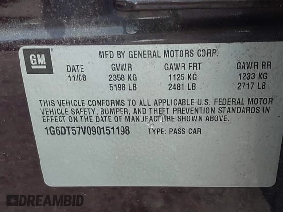 ✅ 2009 Cadillac CTS AWD • VIN: 1G6DT57V090151198 • Lot: 42871351. Listed on IAAI with 142,671 mi. Free auction sales archive from the USA and detailed vehicle history report at DreamBid. Image 9.