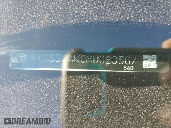 2021 Toyota Camry Hybrid SE с VIN 4T1S31AK0MU023567, выставлен на аукционе Copart как лот 71823315 с пробегом 331 948 миль миль и Списание • Salvage title. История ставок и продаж доступна на DreamBid. Изображение 12.