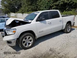 2022 Ram 1500 Big Horn with VIN 1C6SRFFT7NN376151, listed as a Copart auction lot 71201755 with 71,160 mi miles and Salvage title. Bid and sale history available at DreamBid. Image 1.