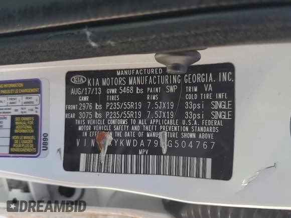 ✅ 2014 Kia Sorento SX Limited • VIN: 5XYKWDA79EG504767 • Лот: 86330035. Опубликован ранее на Copart с пробегом 159 438 миль. Бесплатный доступ к архиву аукционных продаж из США и подробный отчёт об истории автомобиля на DreamBid. Изображение 12.