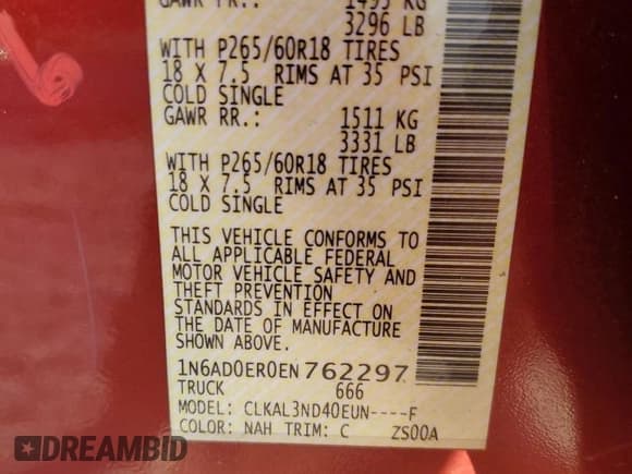 ✅ 2014 Nissan Frontier S • VIN: 1N6AD0ER0EN762297 • Lot: 83967964. Listed on Copart with 99,354 mi. Free auction sales archive from the USA and detailed vehicle history report at DreamBid. Image 13.