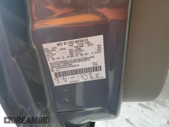 ✅ 2006 Ford F-150 XLT • VIN: 1FTPW12V16FB22741 • Lot: 78432574. Listed on Copart with 143,324 mi. Free auction sales archive from the USA and detailed vehicle history report at DreamBid. Image 12.