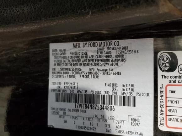 ✅ 2007 Ford Mustang Deluxe • VIN: 1ZVFT84N875344806 • Lot: 82203135. Listed on Copart with 160,404 mi. Free auction sales archive from the USA and detailed vehicle history report at DreamBid. Image 12.