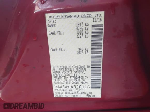 ✅ 2017 Nissan Altima S • VIN: 1N4AL3APXHN320116 • Lot: 43694065. Wystawiony na IAAI z przebiegiem 218 921 mil. Bezpłatny archiwum sprzedaży aukcyjnych z USA i szczegółowy raport historii pojazdu na DreamBid. Zdjęcie 9.