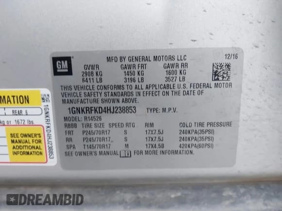 ✅ 2017 Chevrolet Traverse LS • VIN: 1GNKRFKD4HJ238853 • Lot: 43411770. Wystawiony na IAAI z przebiegiem 54 100 mil. Bezpłatny archiwum sprzedaży aukcyjnych z USA i szczegółowy raport historii pojazdu na DreamBid. Zdjęcie 9.