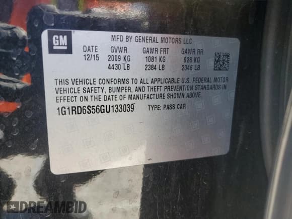 ✅ 2016 Chevrolet Volt Premier • VIN: 1G1RD6S56GU133039 • Lot: 67295004. Wystawiony na Copart z przebiegiem 187 586 mil. Bezpłatny archiwum sprzedaży aukcyjnych z USA i szczegółowy raport historii pojazdu na DreamBid. Zdjęcie 12.