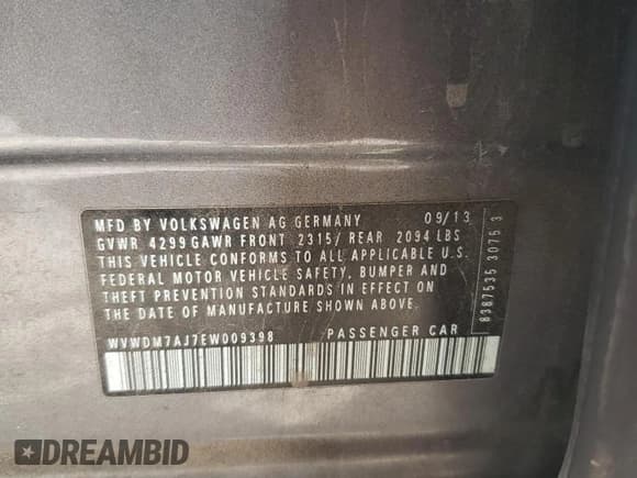 ✅ 2014 Volkswagen Golf TDI • VIN: WVWDM7AJ7EW009398 • Lot: 87024445. Wystawiony na Copart z przebiegiem 145 961 mil. Bezpłatny archiwum sprzedaży aukcyjnych z USA i szczegółowy raport historii pojazdu na DreamBid. Zdjęcie 13.