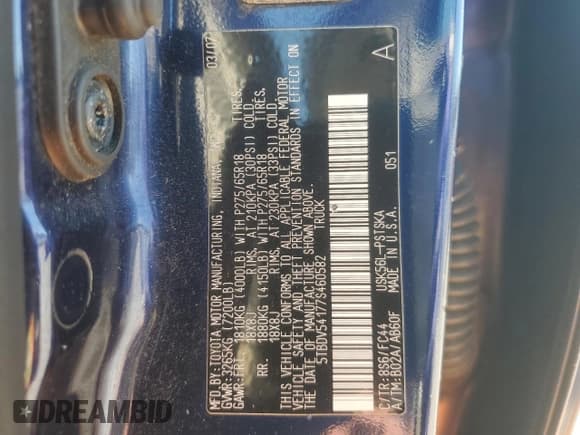 ✅ 2007 Toyota Tundra SR5 • VIN: 5TBDV54177S460582 • Лот: 82386345. Опубликован ранее на Copart с пробегом 253 893 миль. Бесплатный доступ к архиву аукционных продаж из США и подробный отчёт об истории автомобиля на DreamBid. Изображение 12.