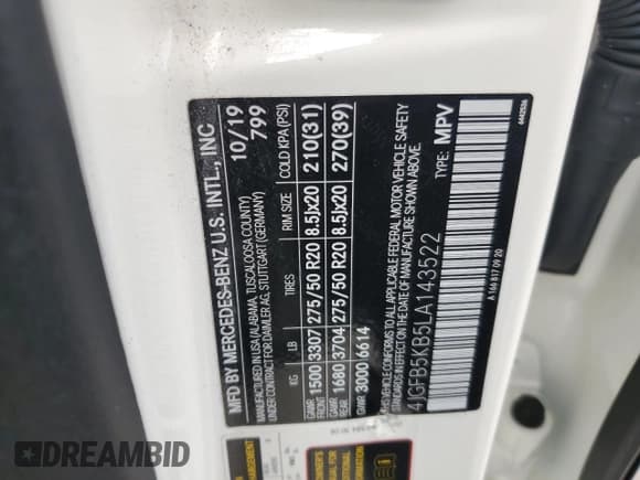 ✅ 2020 Mercedes-Benz GLE 450 • VIN: 4JGFB5KB5LA143522 • Lot: 90706175. Wystawiony na Copart z przebiegiem 50 113 mil. Bezpłatny archiwum sprzedaży aukcyjnych z USA i szczegółowy raport historii pojazdu na DreamBid. Zdjęcie 13.