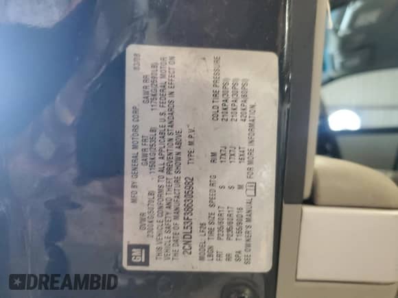 2008 Chevrolet Equinox LT z VIN 2CNDL53F386305982, wystawiony jako Copart lot #77828434 z przebiegiem 183 808 mil mil oraz Szkoda całkowita • Salvage title. Historia ofert i sprzedaży dostępna na DreamBid. Obrazek 12.