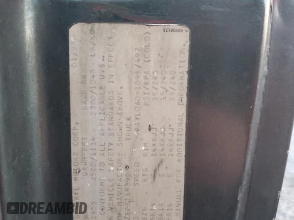 ✅ 1993 Chevrolet S-10 X96 • VIN: 1GCCS14Z8P8168390 • Лот: 82040134. Опубликован ранее на Copart с пробегом 187 326 миль. Бесплатный доступ к архиву аукционных продаж из США и подробный отчёт об истории автомобиля на DreamBid. Изображение 12.