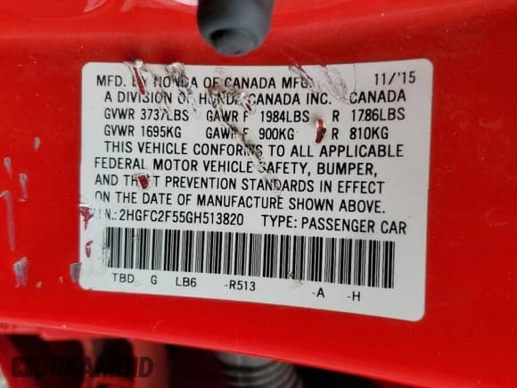 ✅ 2016 Honda Civic LX • VIN: 2HGFC2F55GH513820 • Lot: 67256525. Listed on Copart with 109,956 mi. Free auction sales archive from the USA and detailed vehicle history report at DreamBid. Image 13.