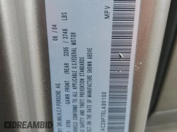 ✅ 2005 Porsche Cayenne Turbo • VIN: WP1AC29P75LA90100 • Lot: 74377104. Wystawiony na Copart z przebiegiem 209 034 mil. Bezpłatny archiwum sprzedaży aukcyjnych z USA i szczegółowy raport historii pojazdu na DreamBid. Zdjęcie 14.