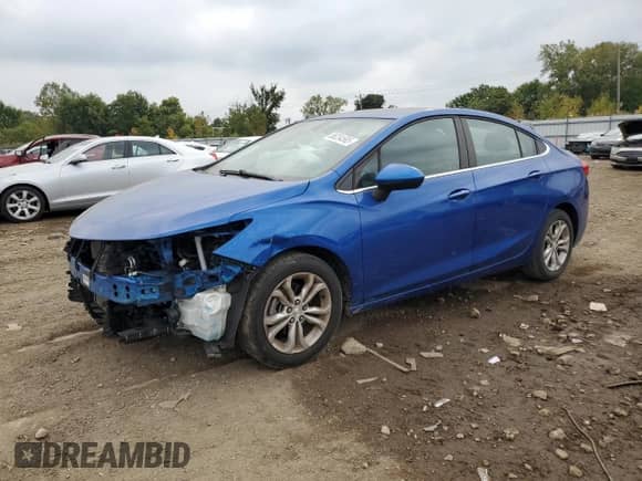 2019 Chevrolet Cruze LT with VIN 1G1BE5SM5K7126347, listed as a Copart auction lot 86234585 with 78,499 mi miles and Salvage title. Bid and sale history available at DreamBid. Image 1.