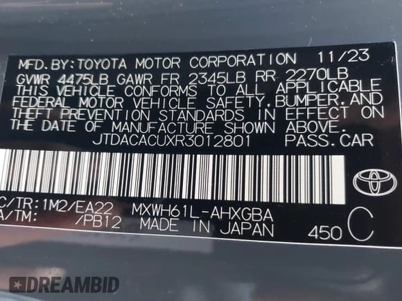 ✅ 2024 Toyota Prius SE • VIN: JTDACACUXR3012801 • Lot: 41783420. Wystawiony na IAAI z przebiegiem 14 684 mil. Bezpłatny archiwum sprzedaży aukcyjnych z USA i szczegółowy raport historii pojazdu na DreamBid. Zdjęcie 9.
