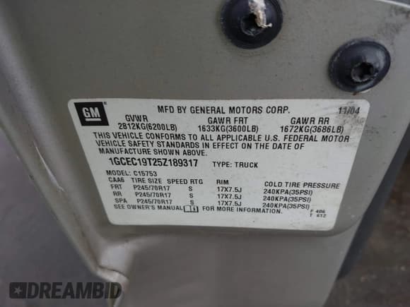 ✅ 2005 Chevrolet Silverado 1500 LT • VIN: 1GCEC19T25Z189317 • Лот: 42478193. Опубликован ранее на IAAI с пробегом 172 659 миль. Бесплатный доступ к архиву аукционных продаж из США и подробный отчёт об истории автомобиля на DreamBid. Изображение 9.