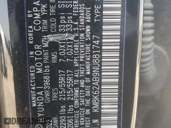 ✅ 2022 Hyundai Kona SEL • VIN: KM8K62AB9NU881747 • Лот: 71172074. Опубликован ранее на Copart с пробегом 56 657 миль. Бесплатный доступ к архиву аукционных продаж из США и подробный отчёт об истории автомобиля на DreamBid. Изображение 13.