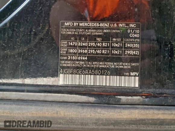 ✅ 2010 Mercedes-Benz GL 550 • VIN: 4JGBF8GE6AA580126 • Lot: 82445265. Wystawiony na Copart z przebiegiem Nie podano. Bezpłatny archiwum sprzedaży aukcyjnych z USA i szczegółowy raport historii pojazdu na DreamBid. Zdjęcie 12.