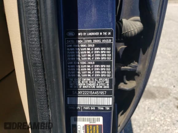 ✅ 2005 Land Rover Freelander • VIN: SALNY22215A451957 • Лот: 66049445. Опубликован ранее на Copart с пробегом Не указан. Бесплатный доступ к архиву аукционных продаж из США и подробный отчёт об истории автомобиля на DreamBid. Изображение 12.