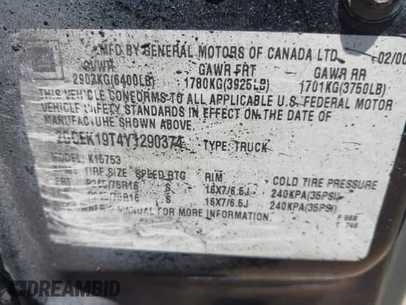 ✅ 2000 Chevrolet Silverado 1500 LS • VIN: 2GCEK19T4Y1290374 • Lot: 42988982. Wystawiony na IAAI z przebiegiem Nie podano mil. Skorzystaj z bezpłatnego archiwum sprzedaży aukcyjnych z USA i zobacz szczegółowy raport historii pojazdu na DreamBid. Zdjęcie 9.