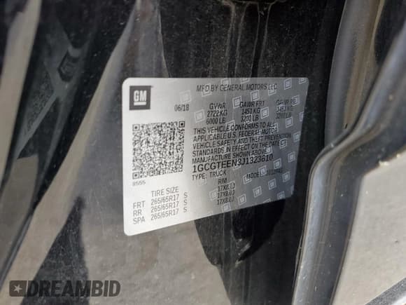 ✅ 2018 Chevrolet Colorado 4WD ZR2 • VIN: 1GCGTEEN3J1323610 • Lot: 93144825. Listed on Copart with 62,524 mi. Free auction sales archive from the USA and detailed vehicle history report at DreamBid. Image 13.