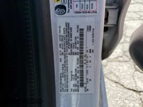 ✅ 2019 Ford Fiesta S • VIN: 3FADP4AJXKM129445 • Лот: 70015845. Опубликован ранее на Copart с пробегом 48 476 миль. Бесплатный доступ к архиву аукционных продаж из США и подробный отчёт об истории автомобиля на DreamBid. Изображение 12.