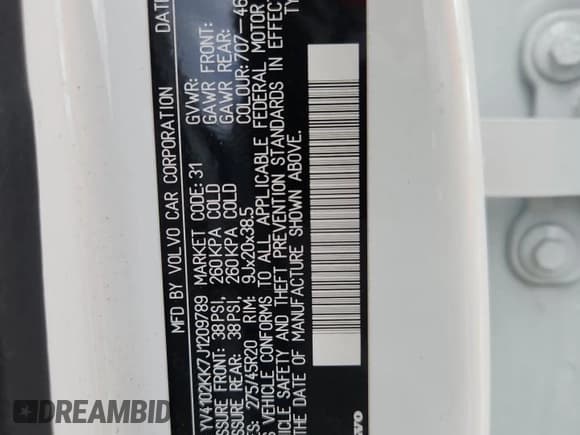 ✅ 2018 Volvo XC90 Momentum • VIN: YV4102KK7J1209789 • Lot: 80132745. Listed on Copart with 78,899 mi. Free auction sales archive from the USA and detailed vehicle history report at DreamBid. Image 13.