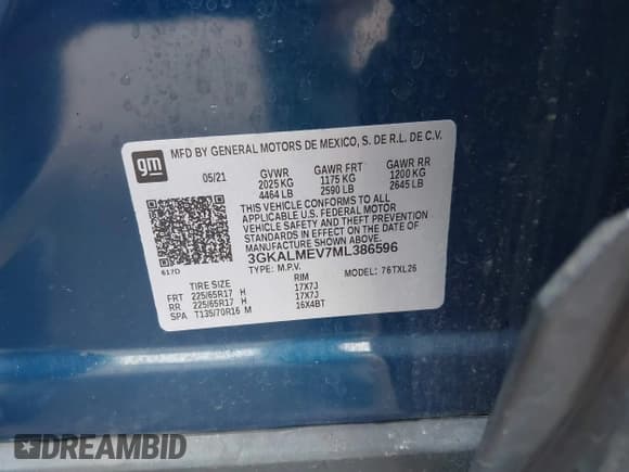 ✅ 2021 GMC Terrain SLE • VIN: 3GKALMEV7ML386596 • Лот: 43705667. Опубликован ранее на IAAI с пробегом 58 058 миль. Бесплатный доступ к архиву аукционных продаж из США и подробный отчёт об истории автомобиля на DreamBid. Изображение 9.