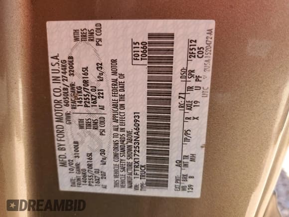 ✅ 2003 Ford F-150 XL • VIN: 1FTRX17253NA60931 • Lot: 82729965. Listed on Copart with 159,126 mi. Free auction sales archive from the USA and detailed vehicle history report at DreamBid. Image 12.