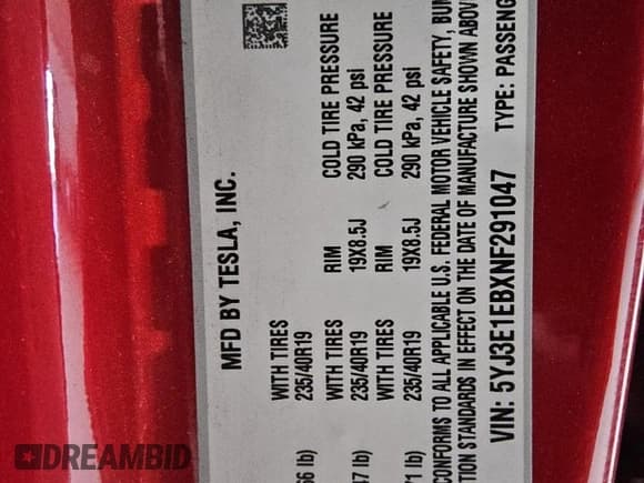 ✅ 2022 Tesla Model 3 Long Range • VIN: 5YJ3E1EBXNF291047 • Lot: 59389825. Wystawiony na Copart z przebiegiem 103 980 mil. Bezpłatny archiwum sprzedaży aukcyjnych z USA i szczegółowy raport historii pojazdu na DreamBid. Zdjęcie 12.