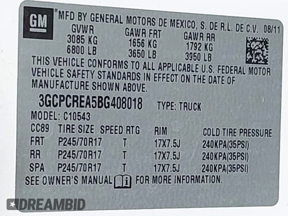 ✅ 2011 Chevrolet Silverado 1500 LS • VIN: 3GCPCREA5BG408018 • Lot: 43217341. Wystawiony na IAAI z przebiegiem 190 884 mil. Bezpłatny archiwum sprzedaży aukcyjnych z USA i szczegółowy raport historii pojazdu na DreamBid. Zdjęcie 9.