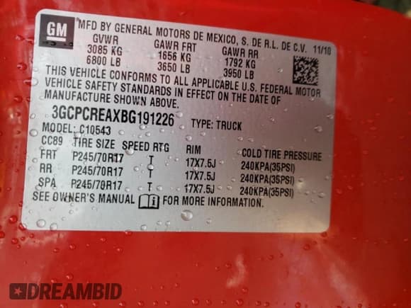 ✅ 2011 Chevrolet Silverado 1500 LS • VIN: 3GCPCREAXBG191226 • Lot: 67197302. Listed on Copart with Not provided. Free auction sales archive from the USA and detailed vehicle history report at DreamBid. Image 13.