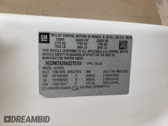 ✅ 2010 Chevrolet Silverado 1500 • VIN: 3GCRKTE28AG275724 • Lot: 76106304. Wystawiony na Copart z przebiegiem 256 790 mil. Bezpłatny archiwum sprzedaży aukcyjnych z USA i szczegółowy raport historii pojazdu na DreamBid. Zdjęcie 12.